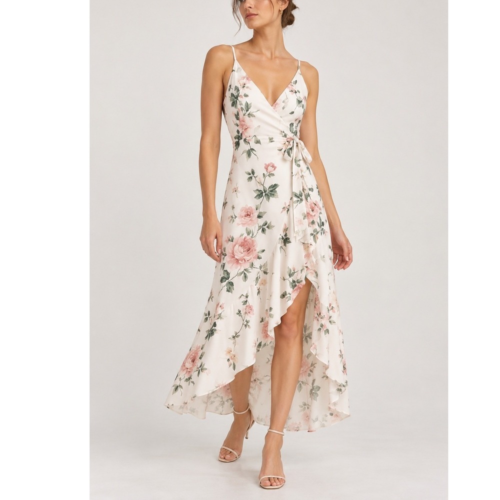 Yumi Kim Crossroads Maxi Dress Women's Small Romantic Garden Floral Wrap